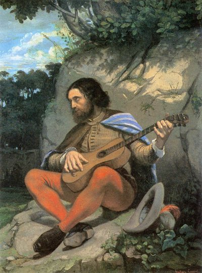 Young Man in a Landscape (The Guitarrero) by Gustave Courbet